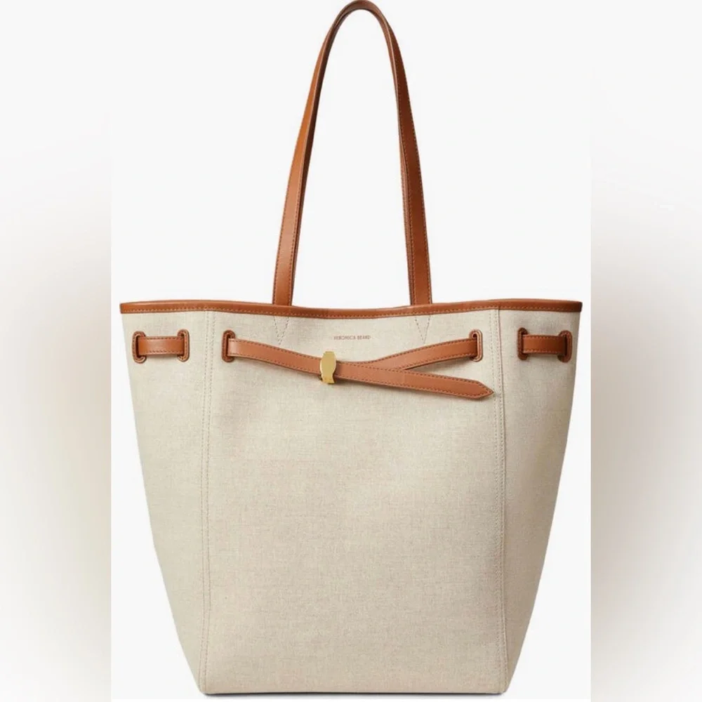 NWT $598 Veronica Beard Dash Tote in NATURAL HAZEL!